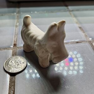 Vintage White Ceramic Terrier Dog Figurine